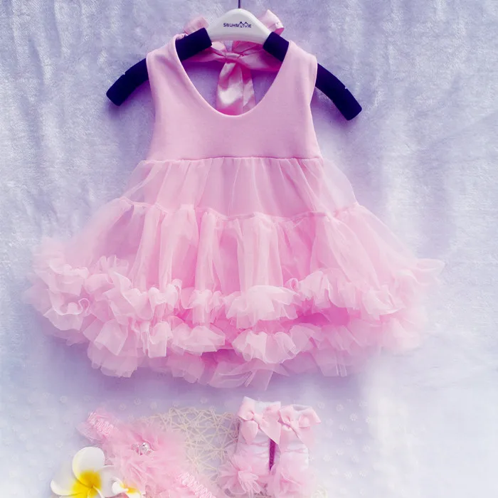 baby Girl Dress Romper infant girls Backless Big Bow Sweet Mesh Cake Dresses Newborns Birthday Princess Dress Body Clothes