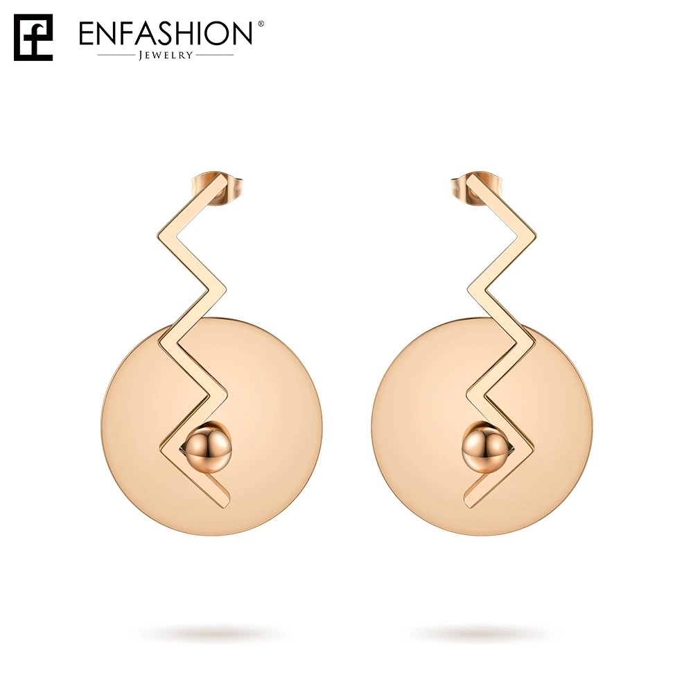 Enfashion круглые серьги для женщин, большие круглые серьги, классические модные ювелирные изделия EB181092 - Окраска металла: Rose gold