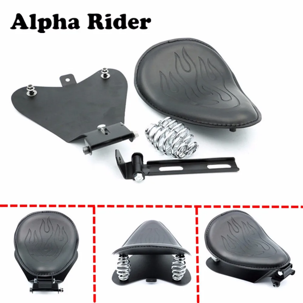 

BLACK FLAME SOLO SLIM SEAT W/ MOUNTING BRACKET SPRINGS BASEPLATE KIT FOR HARLEY SPORTSTER 48 72 883 1200 XL 2004-2006 2010-2017
