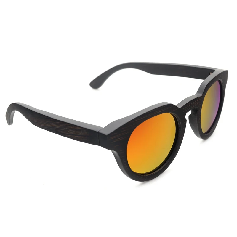 BOBO BIRD новые роскошные черные деревянные круглые солнцезащитные очки поляризованные солнцезащитные очки для мужчин и женщин с зеркальными линзами стимпанк BG012eC