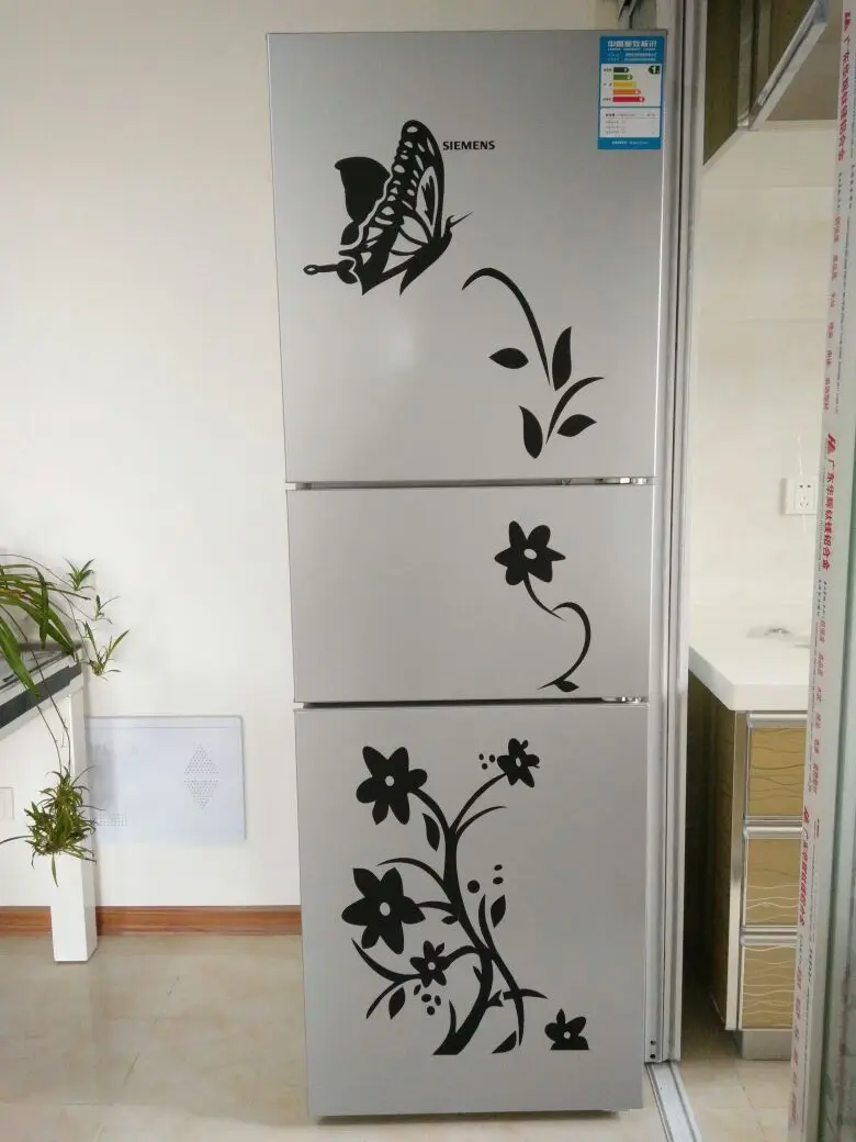 Наклейка на дверь холодильника Магнолия на стену самоклеющаяся наклейка на холодильник с цветами s обои домашний декор adesivos de paredes