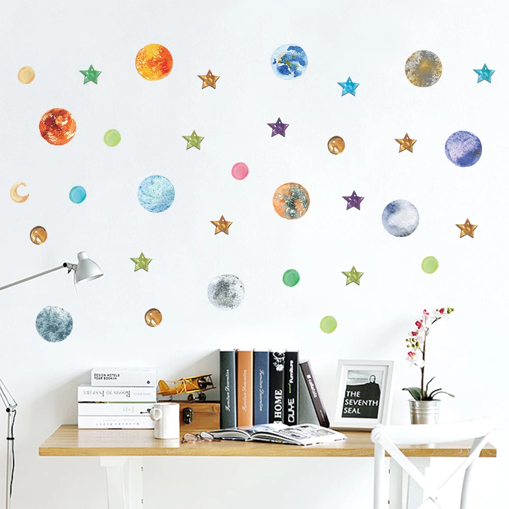 Solar System Nine Star Luminous Wall Stickers Waterproof Fluorescent Stickers