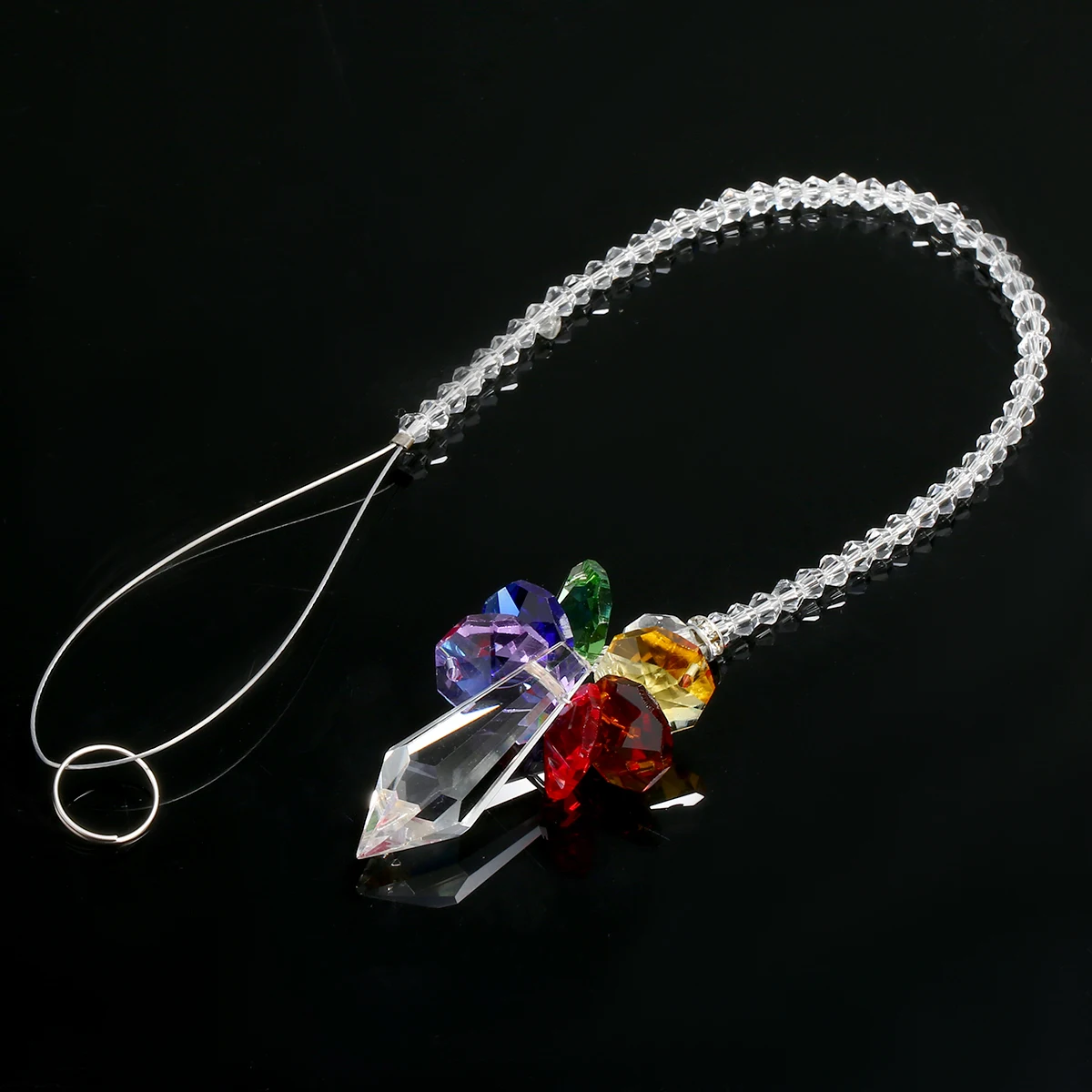 1pc Rainbow Angel Suncatcher Crystal Guardian Angel Chakra Sun Catchers Rear View Mirror for Car Charm Home Decor