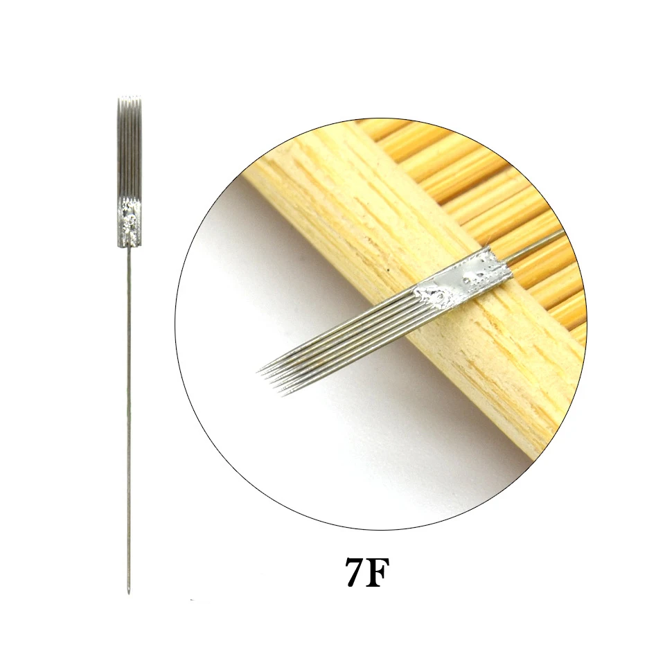 50 件装 1R/3R//5R/5F/7F 微刀片机针永久化妆微刀片纹身配件一次性