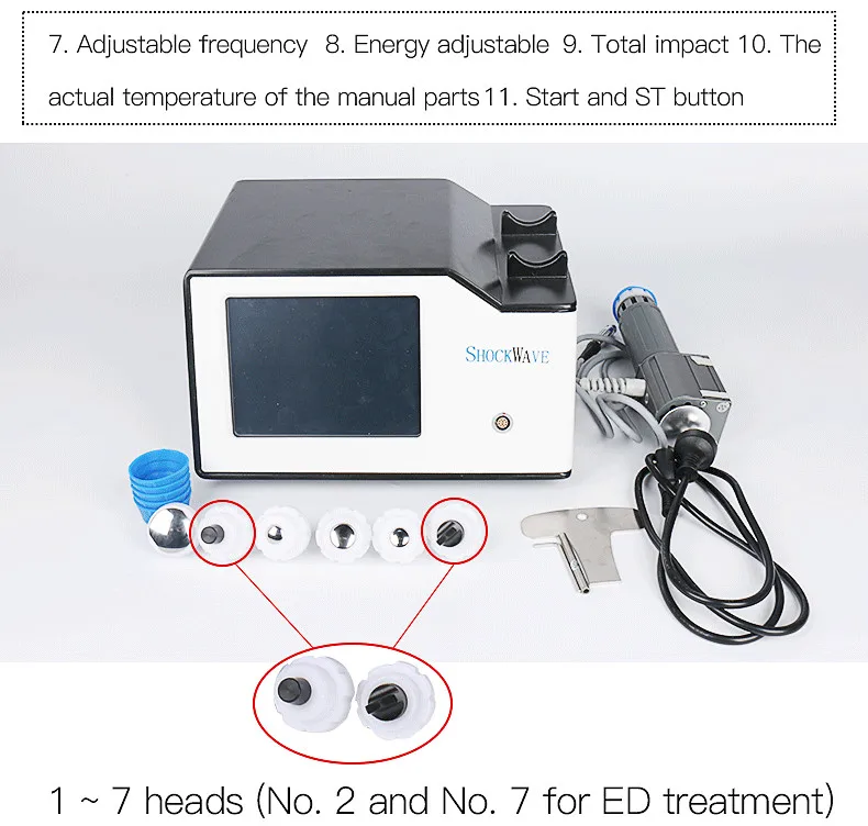  Portable Shock Wave Physiotherapy Equipment Therapy Machine ED Treatment Pain Relief Shockwave Ther