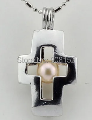 925 Серебряный драгоценный камень/жемчужный кулон из бисера, подвеска в форме серебряного крестика для браслета/ожерелье, ювелирные аксессуары