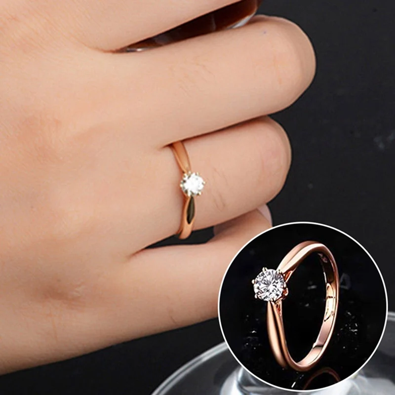 Women's Trendy Zinc Alloy CZ Decorated Ring Gold 2
