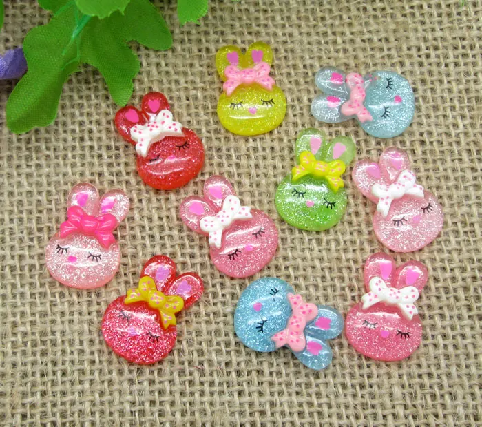 50Pcs Mixed Resin Bears Decoration Crafts Flatback Cabochon Scrapbooking Embellishments Beads Diy Accessories