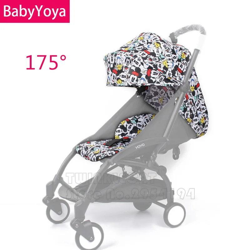 

BabyYoya 175 Degree Sun Cover And Seat Cushion Set Cartoon Cute Baby Stroller Accessories Foldable Camouflage Accessories