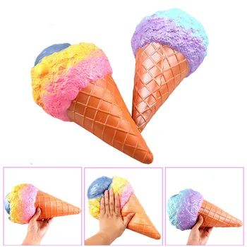 

Besegad Large Slow Rising Squishy Rainbow Ice Cream Cone Squeeze Food Icecream Stuffed Decompression Relieves Stress Anxiety Toy