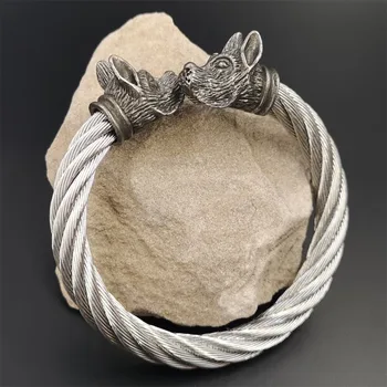 

Fine jewelry pet Danish dog titanium steel bracelet wire rope jewelry