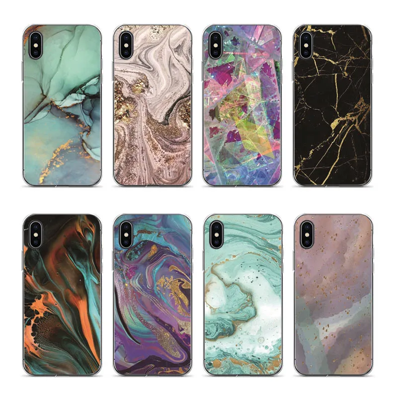 Роскошный мраморный силиконовый чехол для iphone 5 6 7 8X7/8 Plus 6s Мягкий X XS max