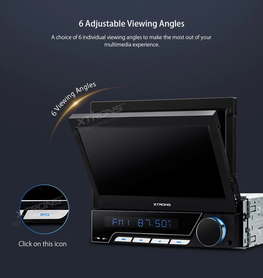 Excellent 7" Universal 1 Din Car DVD Player Digital Motorized Detachable Face Panel Auto Radio GPS Navigation DAB+ Autoradio Stereo 7