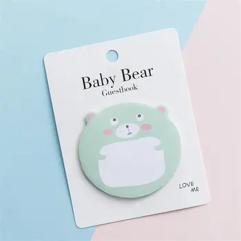 

Coloffice 2PCs Cute Bear Shape Memo Pads Korean Message Stickers N times Posted Students Stationery Office Supplies 8.7*11.5cm