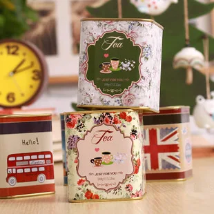 

Free Shipping! 5pcs/lot Uk Style Vintage Tea Canister Sugar & Candy Box Multi-use Metal Box Mixed Designs Hot Selling! T1242