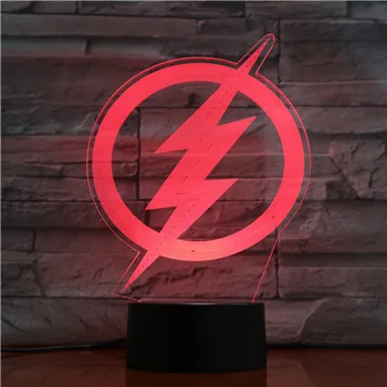 

The Flash logo Usb 3d Led Night Light Cartoon Superhero Boys Child Kids Birthday Gifts Table Lamp Bedside Dc Justice League