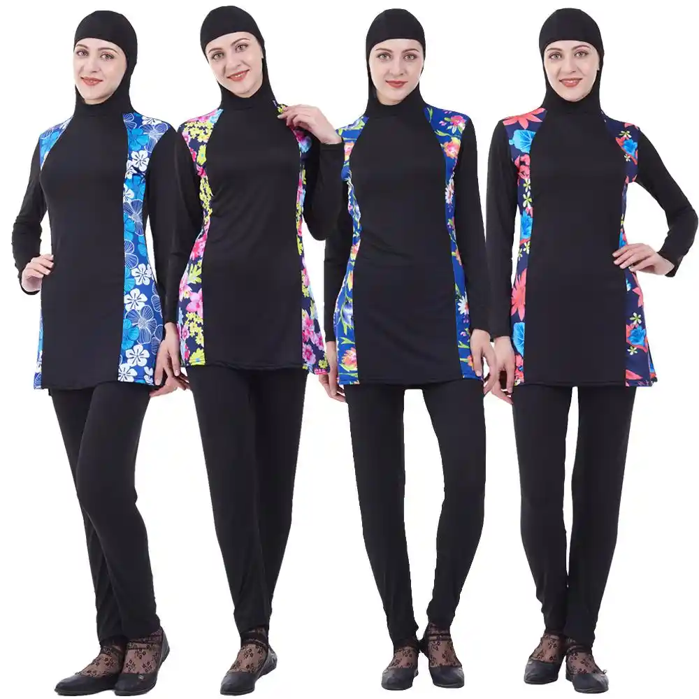2020 Muslim Women Swimwear Burkini Islamic Full Cover Swimsuit Modest Hijab Beachwear Top Pants Surf Swimming Wear Arab Burkinis Aliexpress