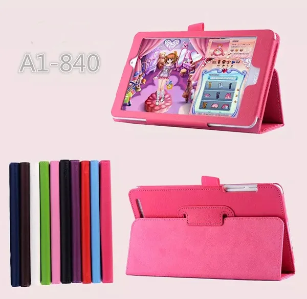 

New Luxury 2-Folder Litchi Folio Stand Leather Skin Case Protective Cover For Acer Iconia Tab 8 A1-840 8.0 A1-840-16PT A1 840 8