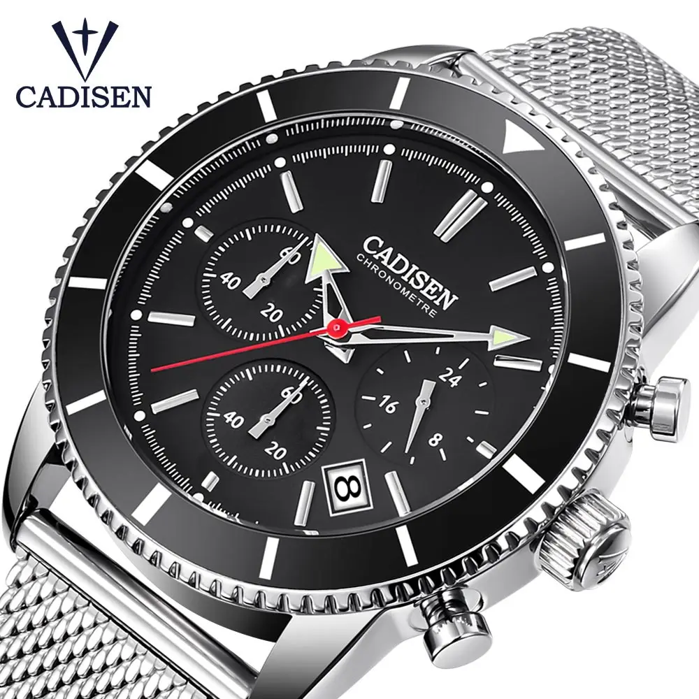 

CADISEN Watch Top Luxury Brand Fashion Casual Quartz Wrist Watches Men's Waterproof Business Army Sport Clock Relogio Masculino