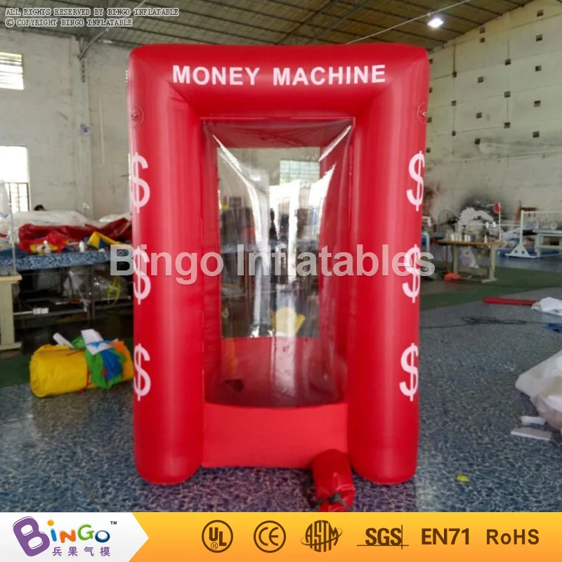  Customized red color 1.7X1.5X2.2 Meters inflatable cash grab machine promotional cubic inflatable m