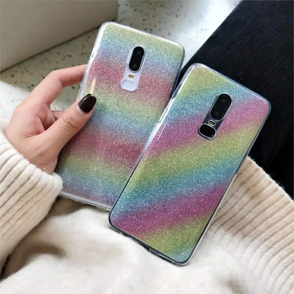 Градиентный лазерный силиконовый чехол из ТПУ для OnePlus 6 6T 5T 7 мягкий Meizu S6 M3 M5 M8 X8 Note