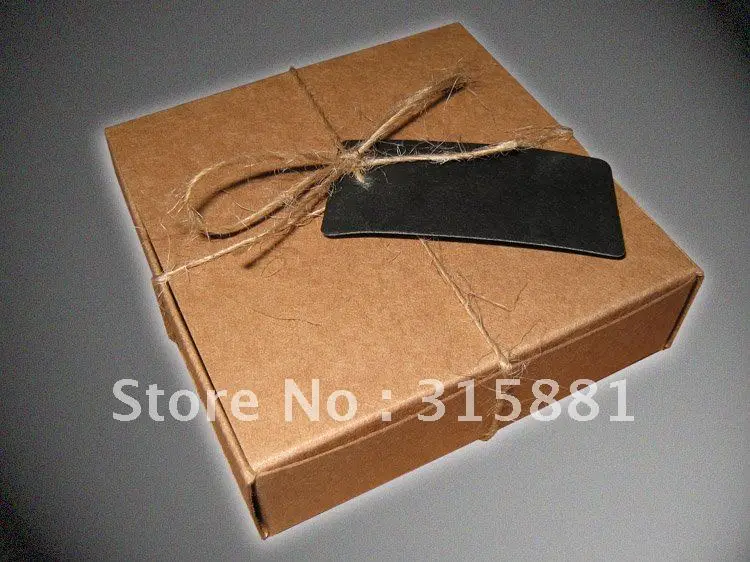 Подарочные бумажные коробки, небольшая крафт-бумага коробки, картонные коробки для ювелирных украшений 100 компл./лот 8,5 см X 8,5 см X 2,5 см