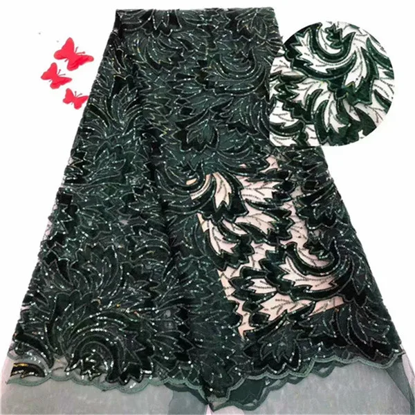 Красное модное Африканское бархатное кружево высококачественное кружево с блестками французская кружевная ткань для нигерийского свадебного платья - Цвет: As shown2