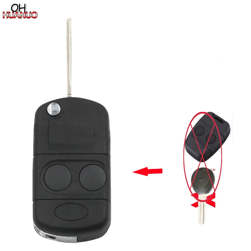 

2 Button Folding Flip Remote Key Shell Case Fob Smart Car Key Cover for Land Rover Freelander