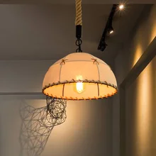 Retro pendant lamp dining bed living room chandelier bar club cafe restaurant light rope cloth pendant lamp art loft headlight Retro pendant lamp dining bed living room chandelier bar club cafe restaurant light rope cloth pendant lamp art loft headlight