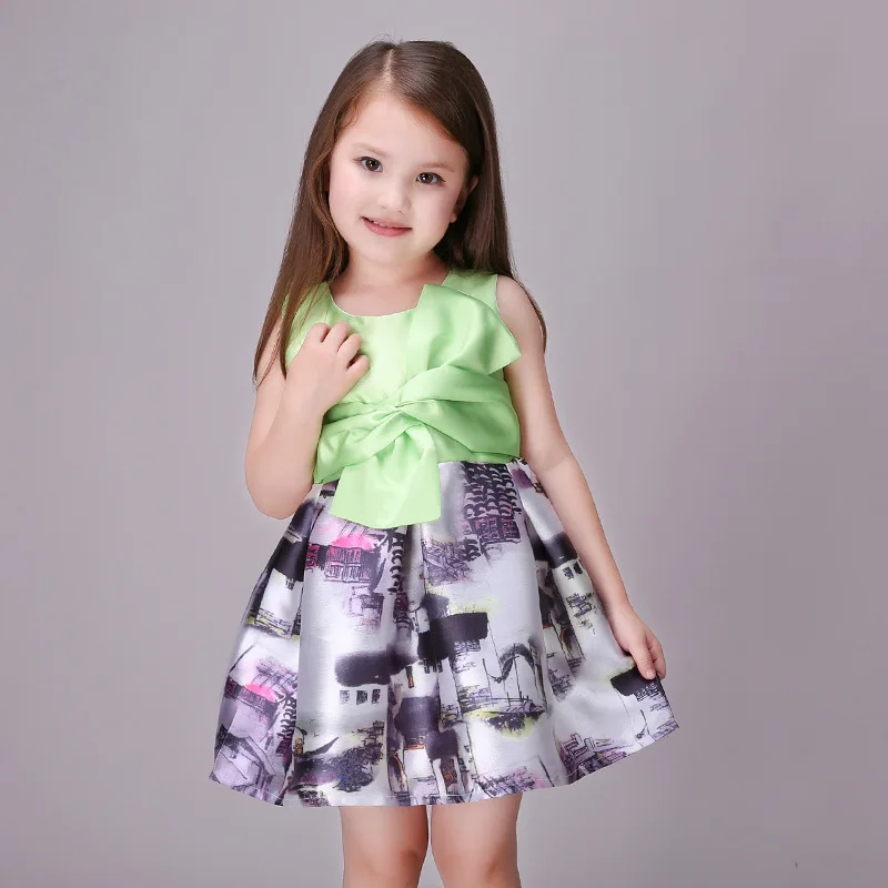 Girls summer Dress Children Clothing Brand Girl Dress Big bow Kids