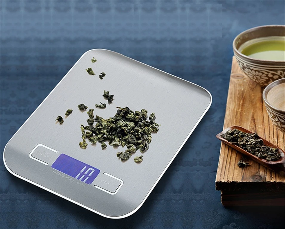 

5000g 5KGg/1g Precise Digital Kitchen Scale LED Display Electronic Weight Scales Stainless Steel Food Cooking Libra