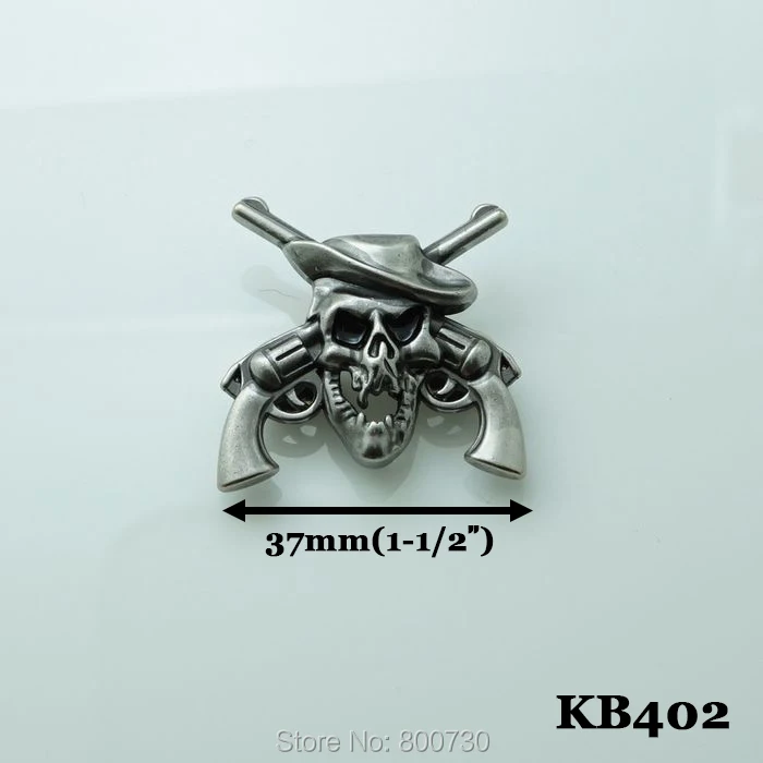 KB402) 10 шт 1-1/" Западный череп скрещенный 1861 Colt револьвер пистолеты Concho античный-серебро