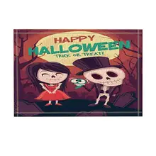 Трюк или лечение декора красивый череп девочка и мальчик для Хэллоуина коврик для ванной нескользящий дверной коврик пол вход