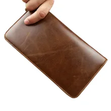 Бренд Винтаж бумажник масло Воск из натуральной яловой кожи Для мужчин день отдыха клатч бумажник молния карты карман для мобильного телефона pack сумки