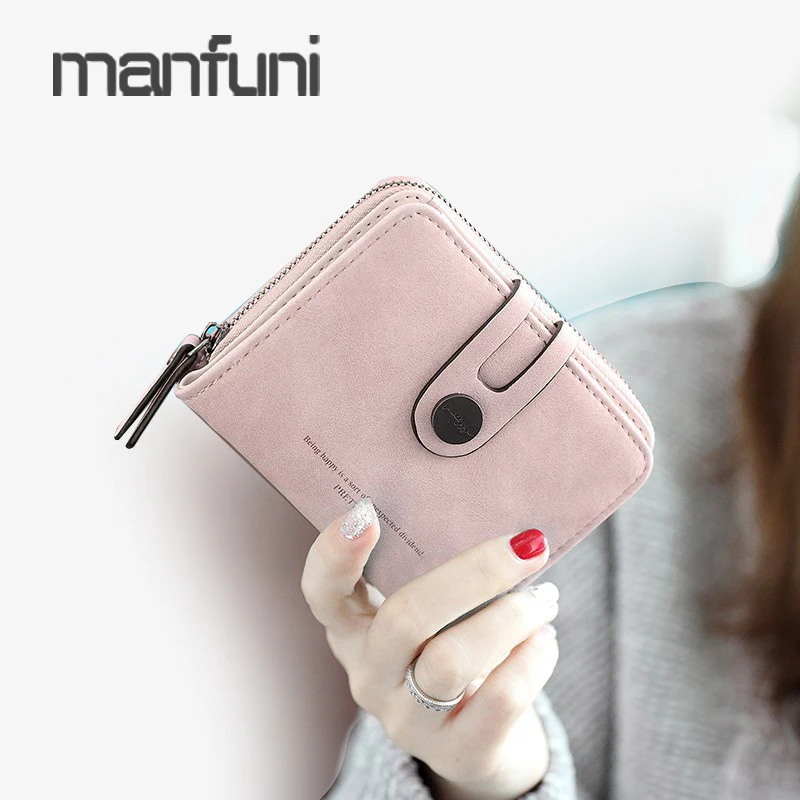 

Scrub Leather Wallet Small Purse Women Fashion Credit Card Holder Short Wallet Coin Purse For Ladies Wallets Carteira Feminina
