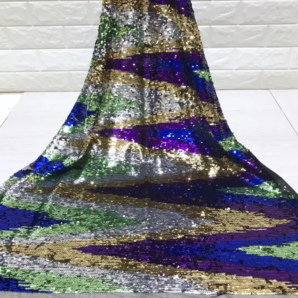 

New shining Evening sequins lace fabric high quality African Sequins lace fabric for Nigerian Party Dresses jyno272