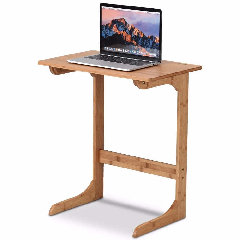 Giantex الخيزران أريكة الجدول مكتب للحاسوب شخصي القهوة وجبة خفيفة نهاية الجدول طاولة جانبية للسرير المنزل مكتب HW59432