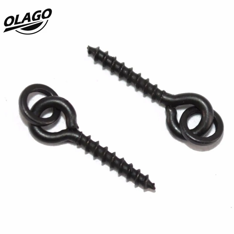 

50pcs 1.2cm Carp Fishing Boilie Screw with Solid Ring Bait Tool Chod Rigs Carp Fishing Hair Tackle Accessory