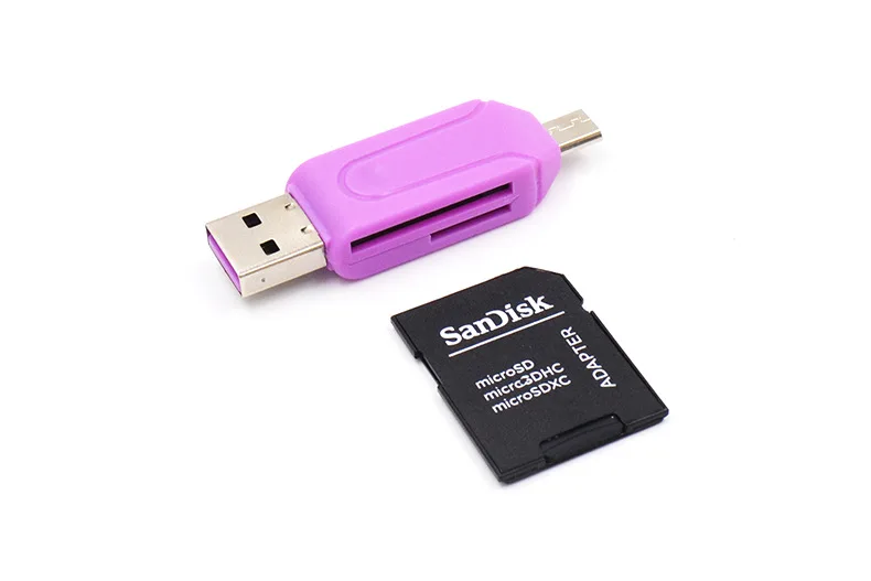 2 в 1 USB OTG кардридер Универсальный Micro USB OTG TF/SD кардридер телефонный удлинитель-переходник Micro USB OTG адаптер