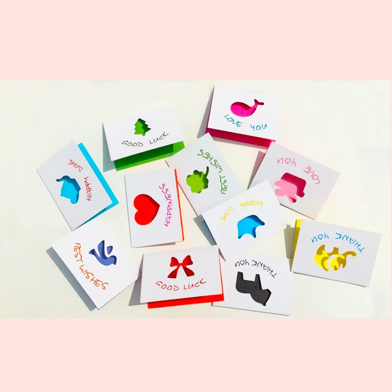 

Gifts Creative Happy Birthday Post Card Envelope 3D Pop Up Paper Origami Greeting Cards Kawaii Handmade Valentine Day Laser Cut