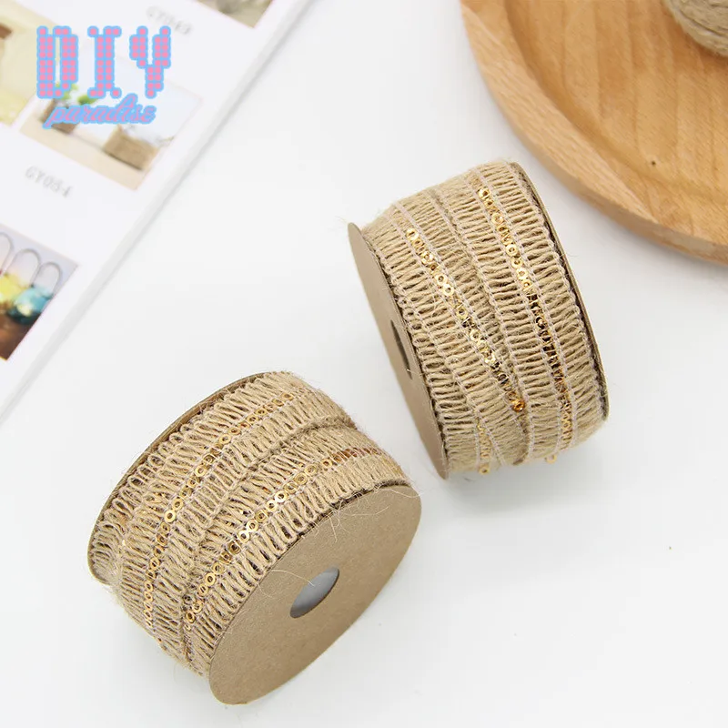 100M Natural Burlap Hessian Roll Jute Twine Cord Hemp Rope Trim Rustic