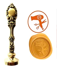 Siscors Custom Logo Luxury Vintage Wax Seal Stamps Kit Wedding Invitation Sealing Stamps Gift
