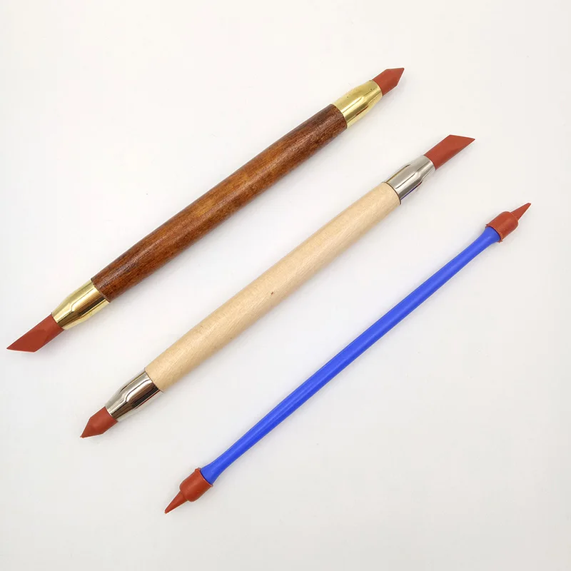 

3Pcs Silicone Rubber Shaper Pen Double-head Pottery Clay Sculpture Tools Pottery Ceramics Carving Modeling Shaping Tool