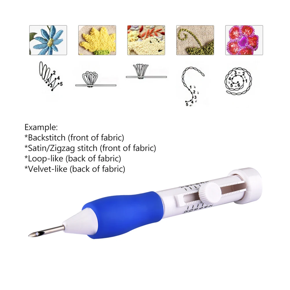 12 шт. Magic вышивка ручка Punch Tool Kit вышивка Шитье удар ручка набор с Ножницы Вышивка Threaders DIY Швейные