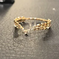 Romad пшеницы кольца золотой перстень для Для женщин символ мира вечерние кольца женский ювелирный завод bijoux femme R4