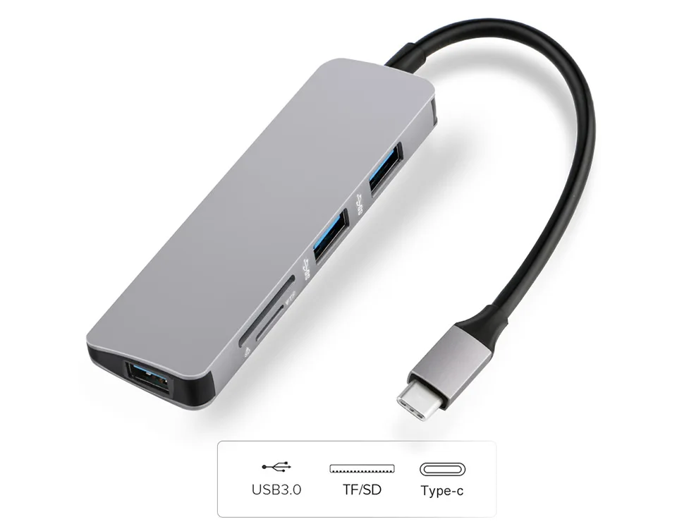 5 в 1 USB C концентратор USB-C к HDMI Micro SD/TF кард-ридер адаптер для MacBook samsung Galaxy S9/S8 huawei P20 Pro type C