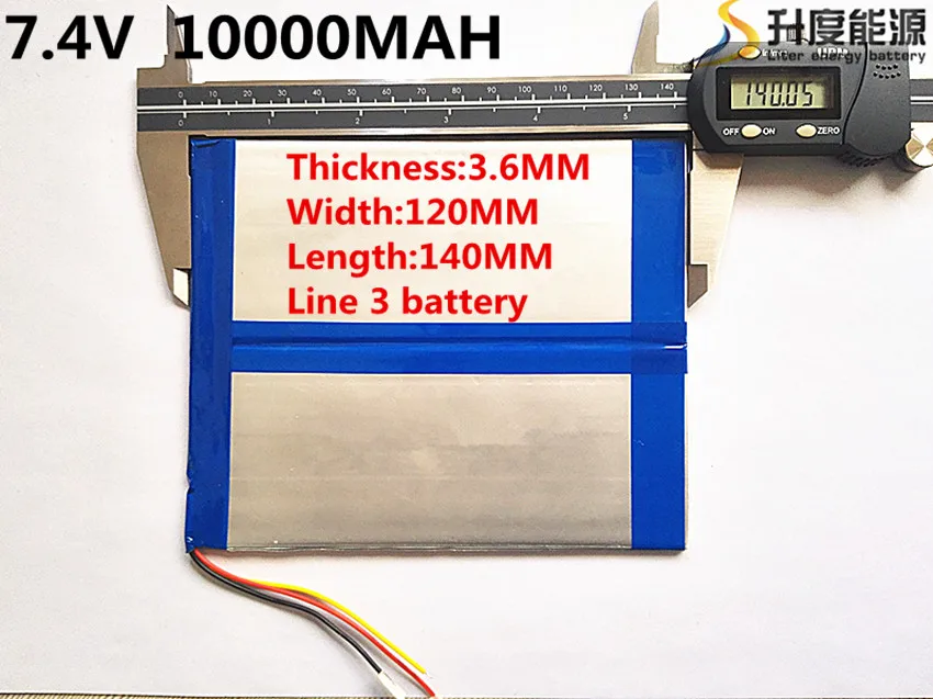 7.4V,10000mAH 36120140 (polymer lithium ion battery) Large 9.7 inch