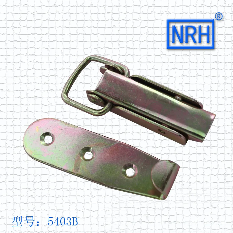 

Square Wooden Buckle Color Zinc Box Straight Hook With Three Holes To Take A Snap Lock Box Clasp Lock 5403B