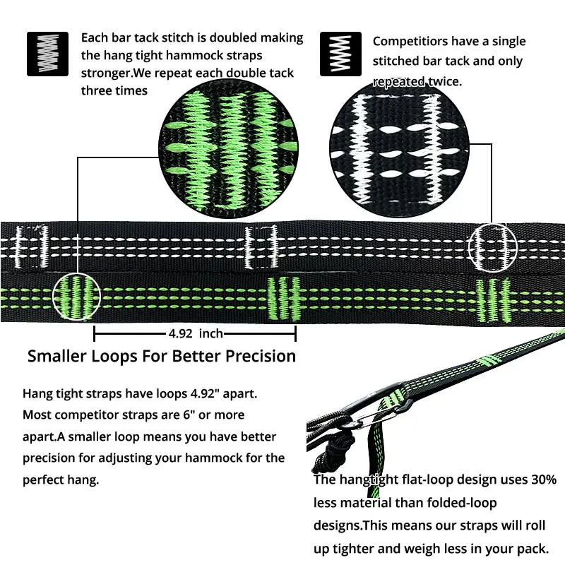 2 шт гамак ремни 15+ 1 петли 2,5 м 8,202 футов