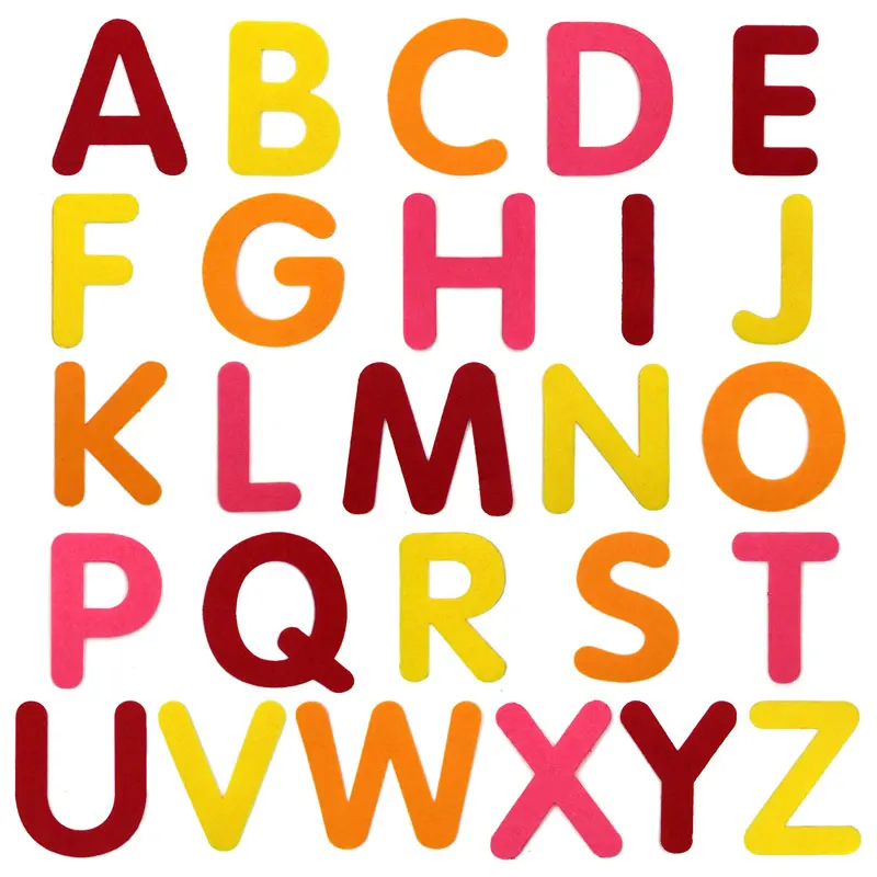Войлок Алфавит 26 букв полиэстер ткань для шитья Войлок ремесло для детей Скрапбукинг DIY Поставки прописные/строчные буквы - Цвет: Uppercase Letter